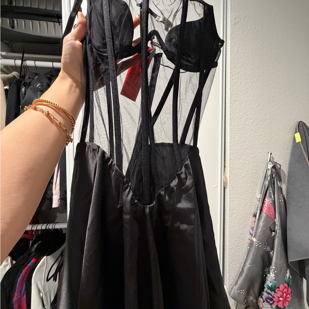 God Save Queens Black Mini Dress